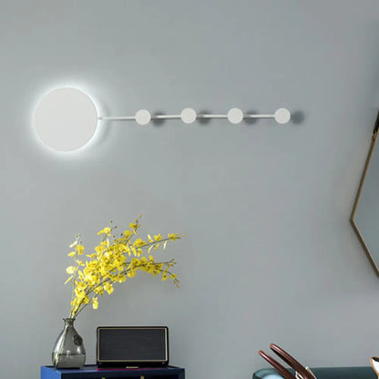 DecorBites™ Modern Metal Circle Wall Mount LED Sconce in Black/White with Warm/White Light