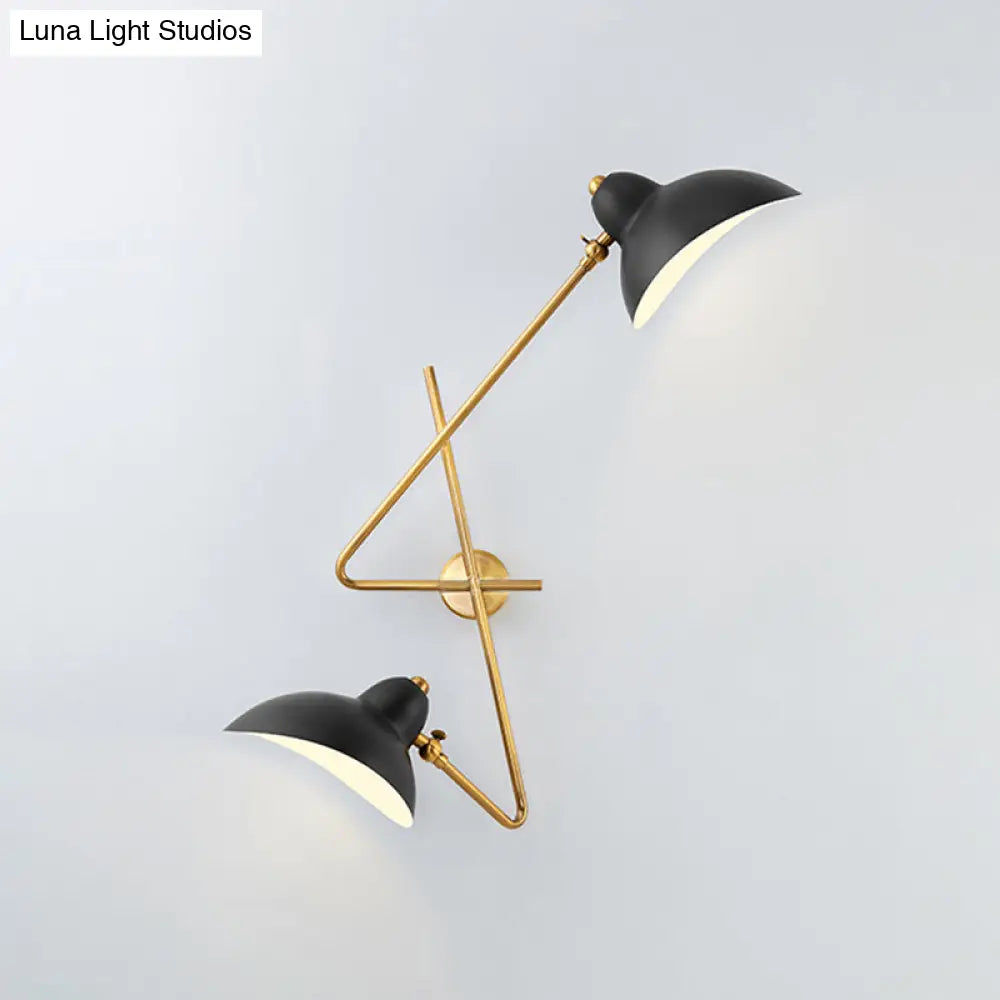 DecorBites™ Modern Metal Duckbill Wall Sconce Lamp – 2-Light Black Fixture for Living Room