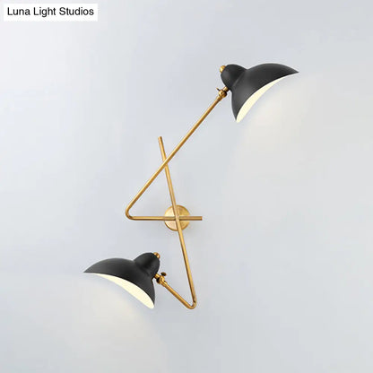 DecorBites™ Modern Metal Duckbill Wall Sconce Lamp – 2-Light Black Fixture for Living Room