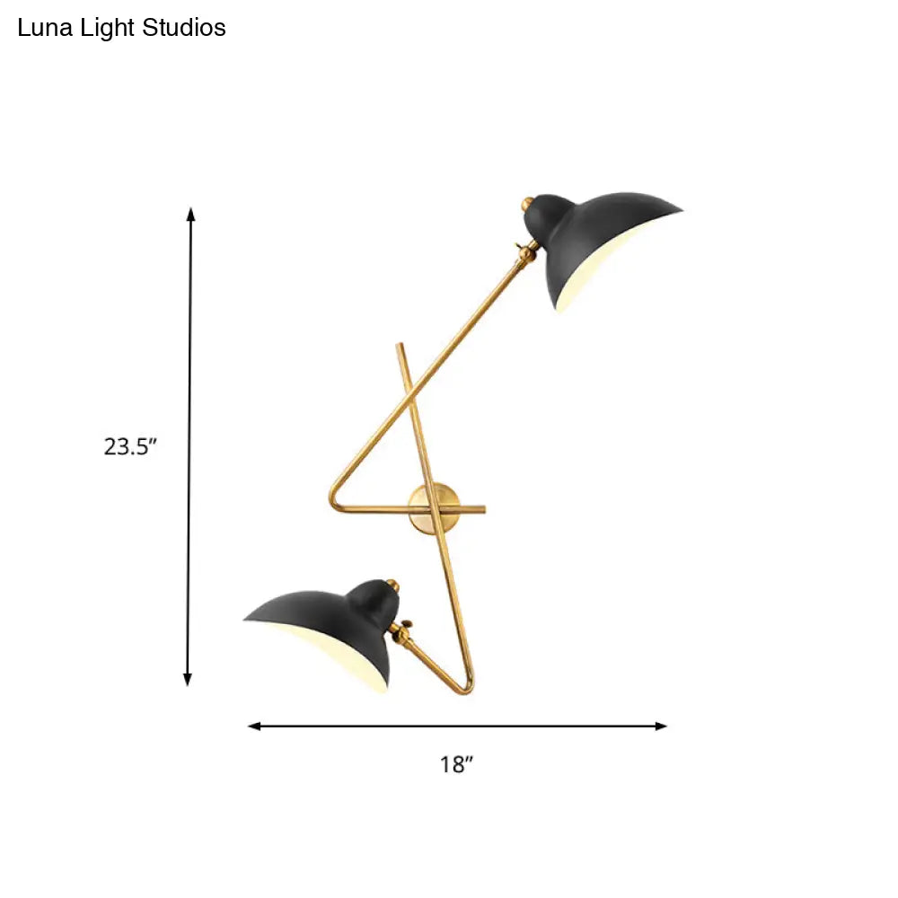 DecorBites™ Modern Metal Duckbill Wall Sconce Lamp – 2-Light Black Fixture for Living Room