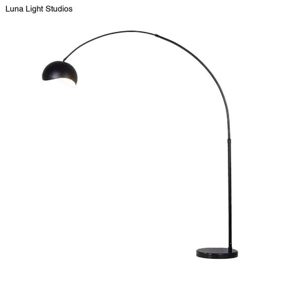 DecorBites™ Modern Metal Fishing Rod Floor Lamp with Dome Shade (Black/Yellow)