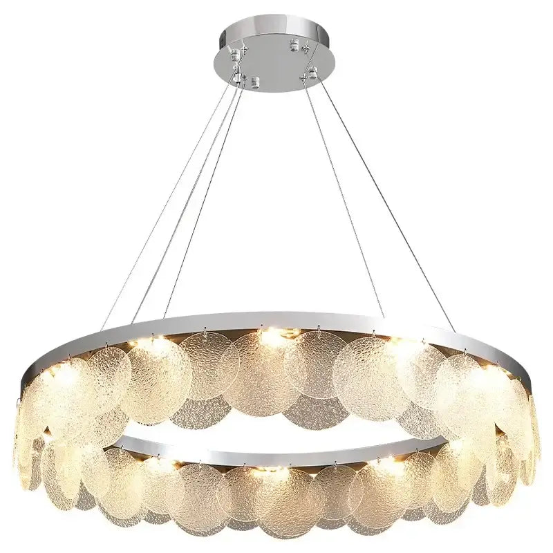 Modern metal glass chandelier led ceiling lamp living room decor