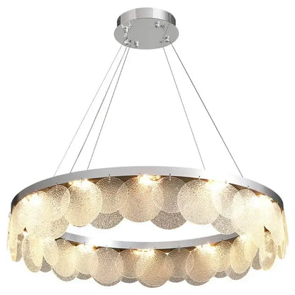 Modern metal glass chandelier led ceiling lamp living room decor