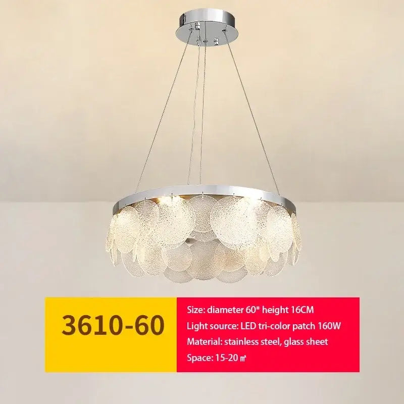 Modern metal glass chandelier led ceiling lamp living room decor