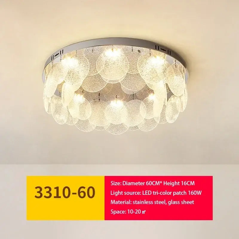 Modern metal glass chandelier led ceiling lamp living room decor
