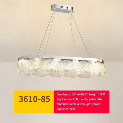 Modern metal glass chandelier led ceiling lamp living room decor