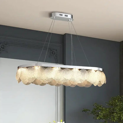 Modern metal glass chandelier led ceiling lamp living room decor