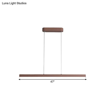 DecorBites™ Modern Metal Island LED Pendant Lamp in Brown with Warm/White Light