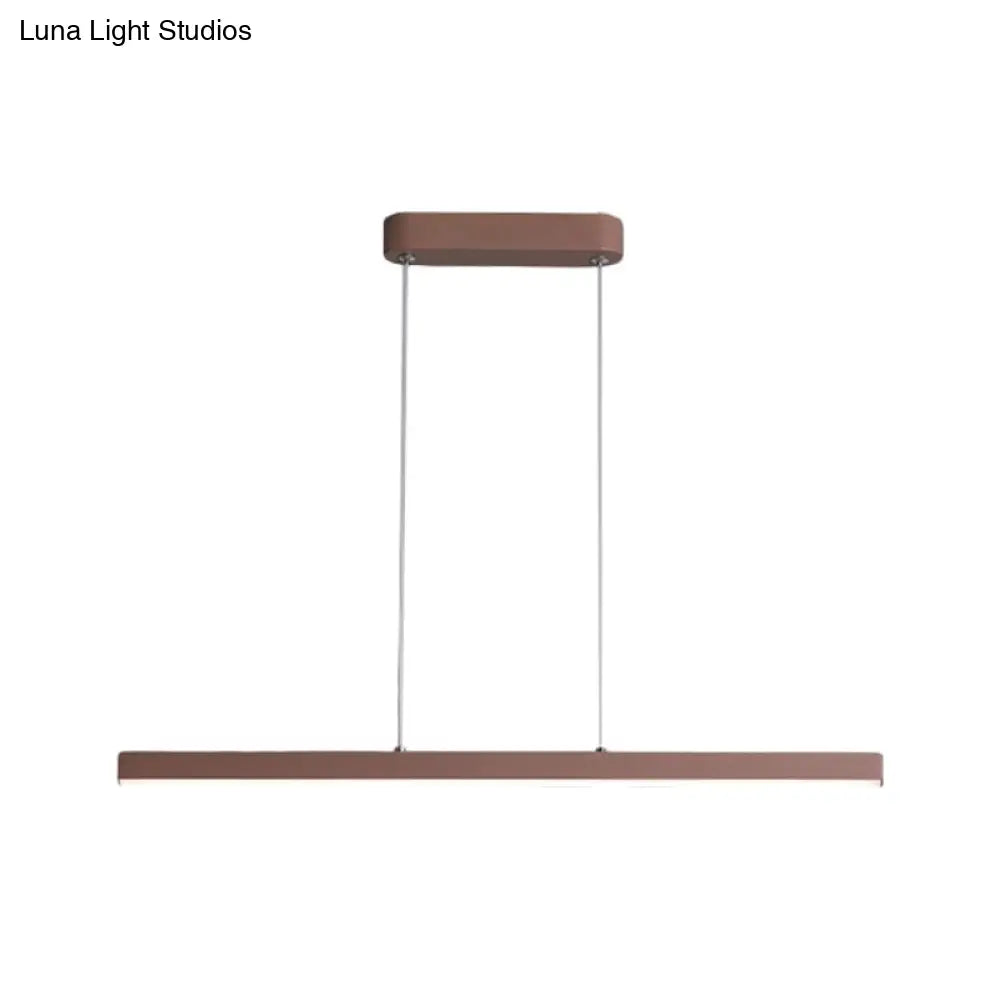 DecorBites™ Modern Metal Island LED Pendant Lamp in Brown with Warm/White Light