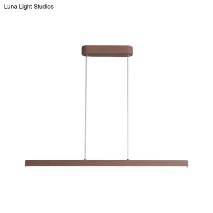 DecorBites™ Modern Metal Island LED Pendant Lamp in Brown with Warm/White Light