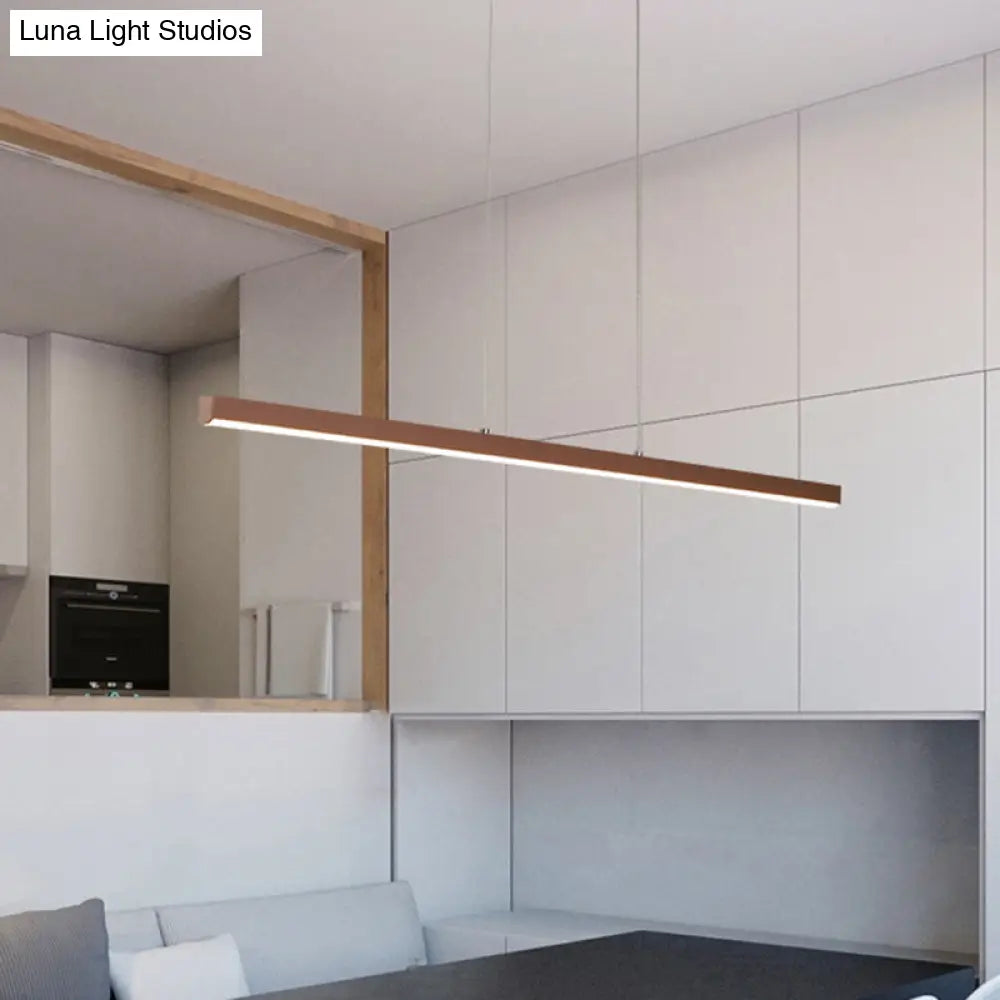 DecorBites™ Modern Metal Island LED Pendant Lamp in Brown with Warm/White Light