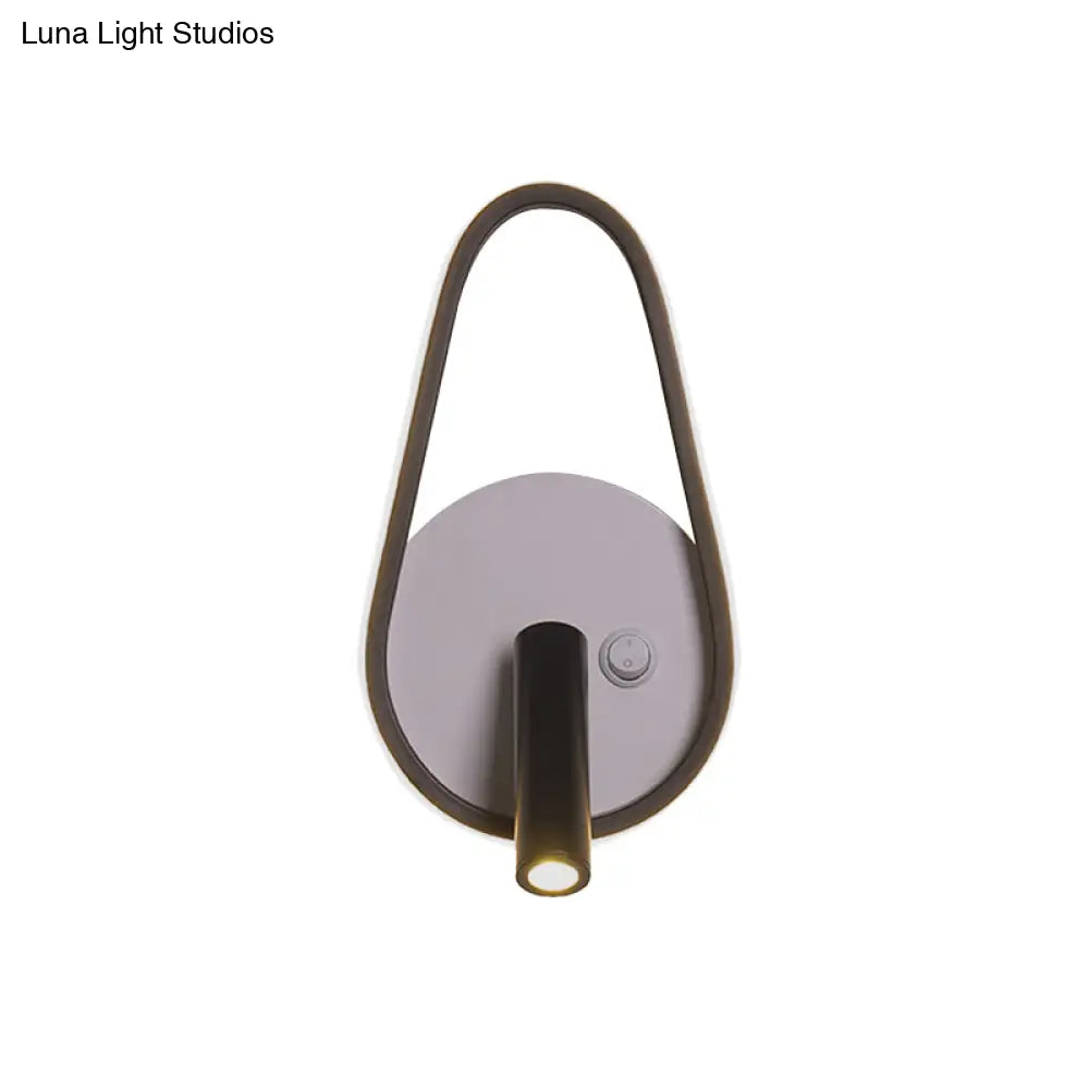 DecorBites™ Modern Metal LED Bedside Wall Sconce in Black, White/Warm Light - Circle/Square/Ellipse Design