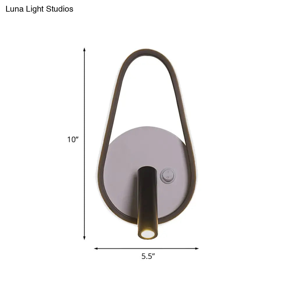 DecorBites™ Modern Metal LED Bedside Wall Sconce in Black, White/Warm Light - Circle/Square/Ellipse Design