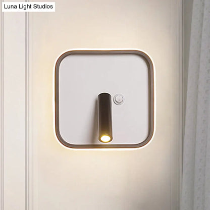 DecorBites™ Modern Metal LED Bedside Wall Sconce in Black, White/Warm Light - Circle/Square/Ellipse Design