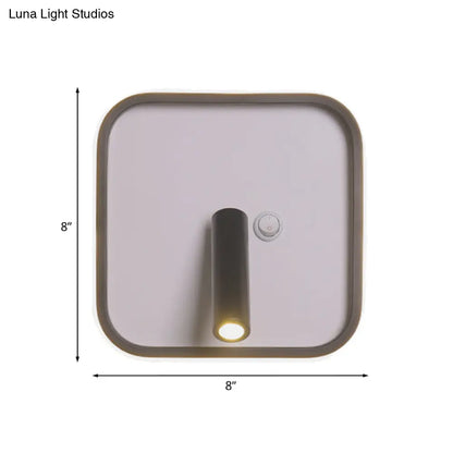 DecorBites™ Modern Metal LED Bedside Wall Sconce in Black, White/Warm Light - Circle/Square/Ellipse Design