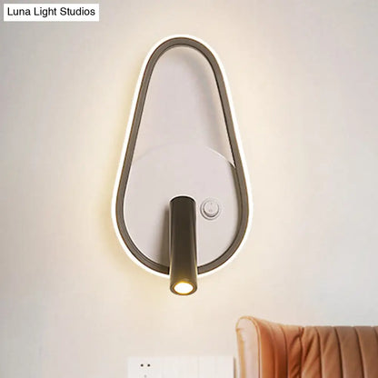 DecorBites™ Modern Metal LED Bedside Wall Sconce in Black, White/Warm Light - Circle/Square/Ellipse Design