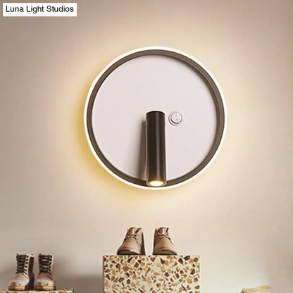 DecorBites™ Modern Metal LED Bedside Wall Sconce in Black, White/Warm Light - Circle/Square/Ellipse Design
