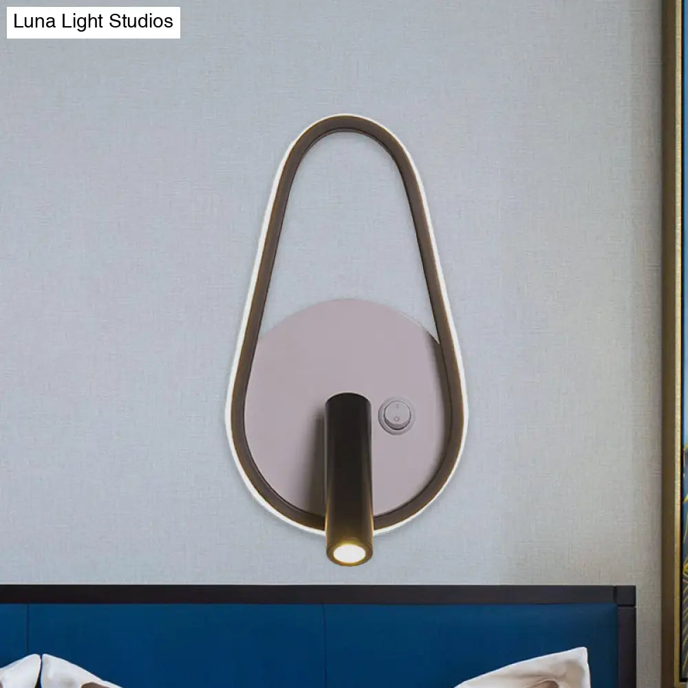 DecorBites™ Modern Metal LED Bedside Wall Sconce in Black, White/Warm Light - Circle/Square/Ellipse Design