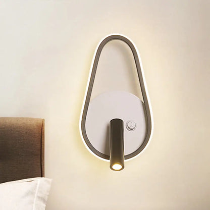 DecorBites™ Modern Metal LED Bedside Wall Sconce in Black, White/Warm Light - Circle/Square/Ellipse Design