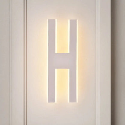 DecorBites™ Modern Metal LED Wall Lamp with Alphabet Design - White/Black Sconce Light for Bedside in White/Warm Glow
