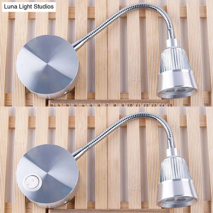 DecorBites™ Modern Metal LED Wall Sconce with Adjustable Reading Light in Warm/White Chrome Finish