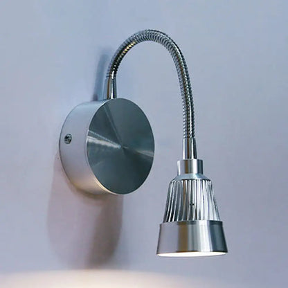 DecorBites™ Modern Metal LED Wall Sconce with Adjustable Reading Light in Warm/White Chrome Finish