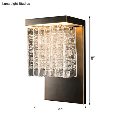 DecorBites™ Modern Metal LED Wall Sconce with Crystal Prism Design