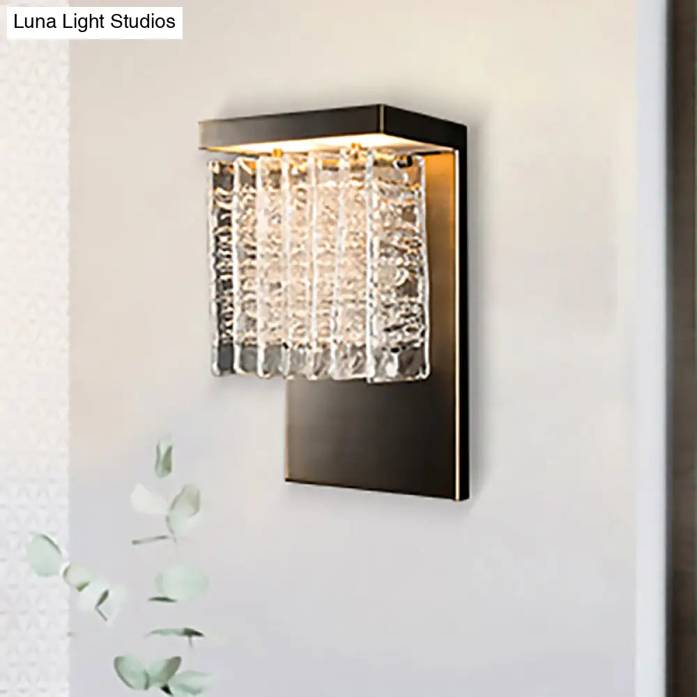 DecorBites™ Modern Metal LED Wall Sconce with Crystal Prism Design