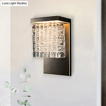 DecorBites™ Modern Metal LED Wall Sconce with Crystal Prism Design