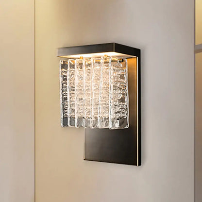 DecorBites™ Modern Metal LED Wall Sconce with Crystal Prism Design