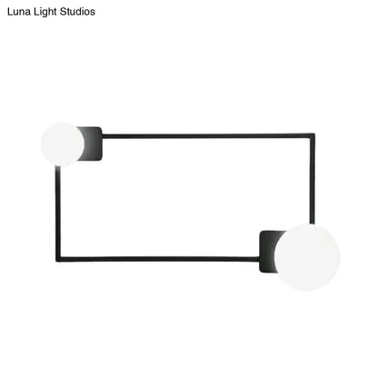 DecorBites™ Modern Metal Rectangle Flush Wall Sconce with LED Lighting - Black Finish