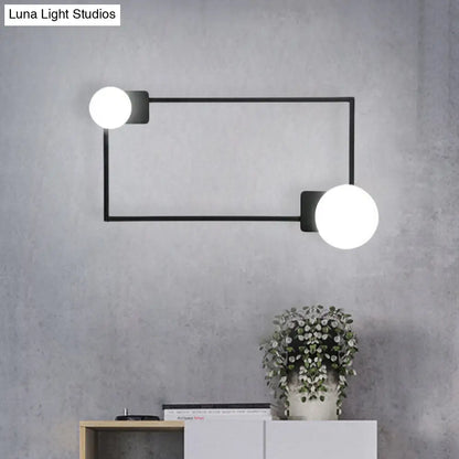 DecorBites™ Modern Metal Rectangle Flush Wall Sconce with LED Lighting - Black Finish