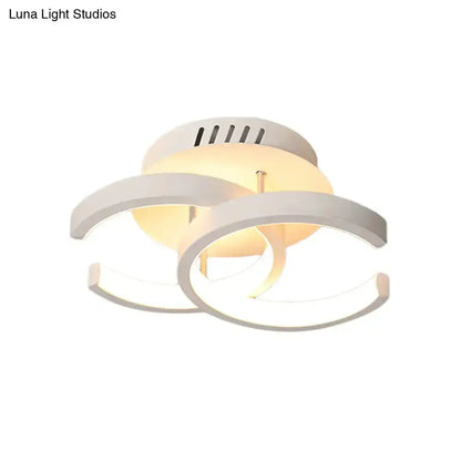 DecorBites™ Modern Metal Small Ceiling Lamp - Round/Square/Moon Shape, LED Semi Flush Mount Lighting for Corridor - Black/White