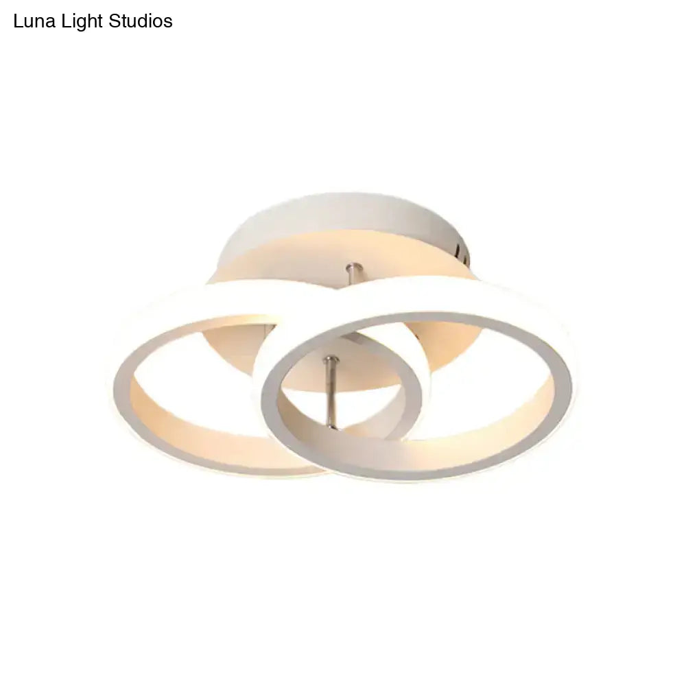 DecorBites™ Modern Metal Small Ceiling Lamp - Round/Square/Moon Shape, LED Semi Flush Mount Lighting for Corridor - Black/White