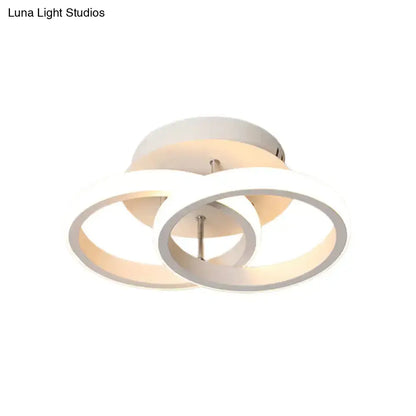 DecorBites™ Modern Metal Small Ceiling Lamp - Round/Square/Moon Shape, LED Semi Flush Mount Lighting for Corridor - Black/White
