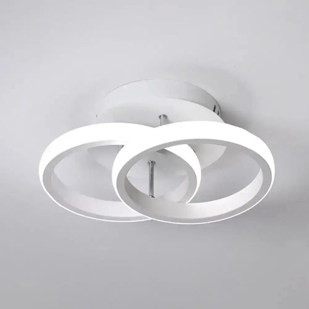 DecorBites™ Modern Metal Small Ceiling Lamp - Round/Square/Moon Shape, LED Semi Flush Mount Lighting for Corridor - Black/White
