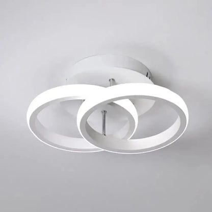 DecorBites™ Modern Metal Small Ceiling Lamp - Round/Square/Moon Shape, LED Semi Flush Mount Lighting for Corridor - Black/White