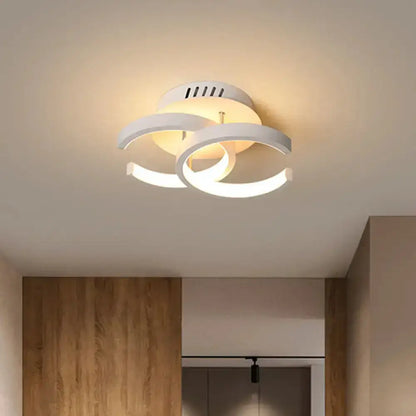 DecorBites™ Modern Metal Small Ceiling Lamp - Round/Square/Moon Shape, LED Semi Flush Mount Lighting for Corridor - Black/White