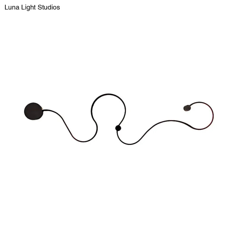 DecorBites™ Modern Metal Snake-Like Wall Sconce Lighting - 25.5"/50" W LED Wall Mount Lamp in Black with Warm/White Light