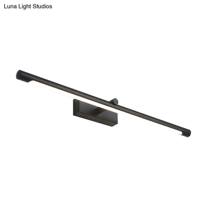 DecorBites™ Modern Metal Vanity Wall Sconce with LED Lighting, White/Black Finish in Various Widths and Light Tones