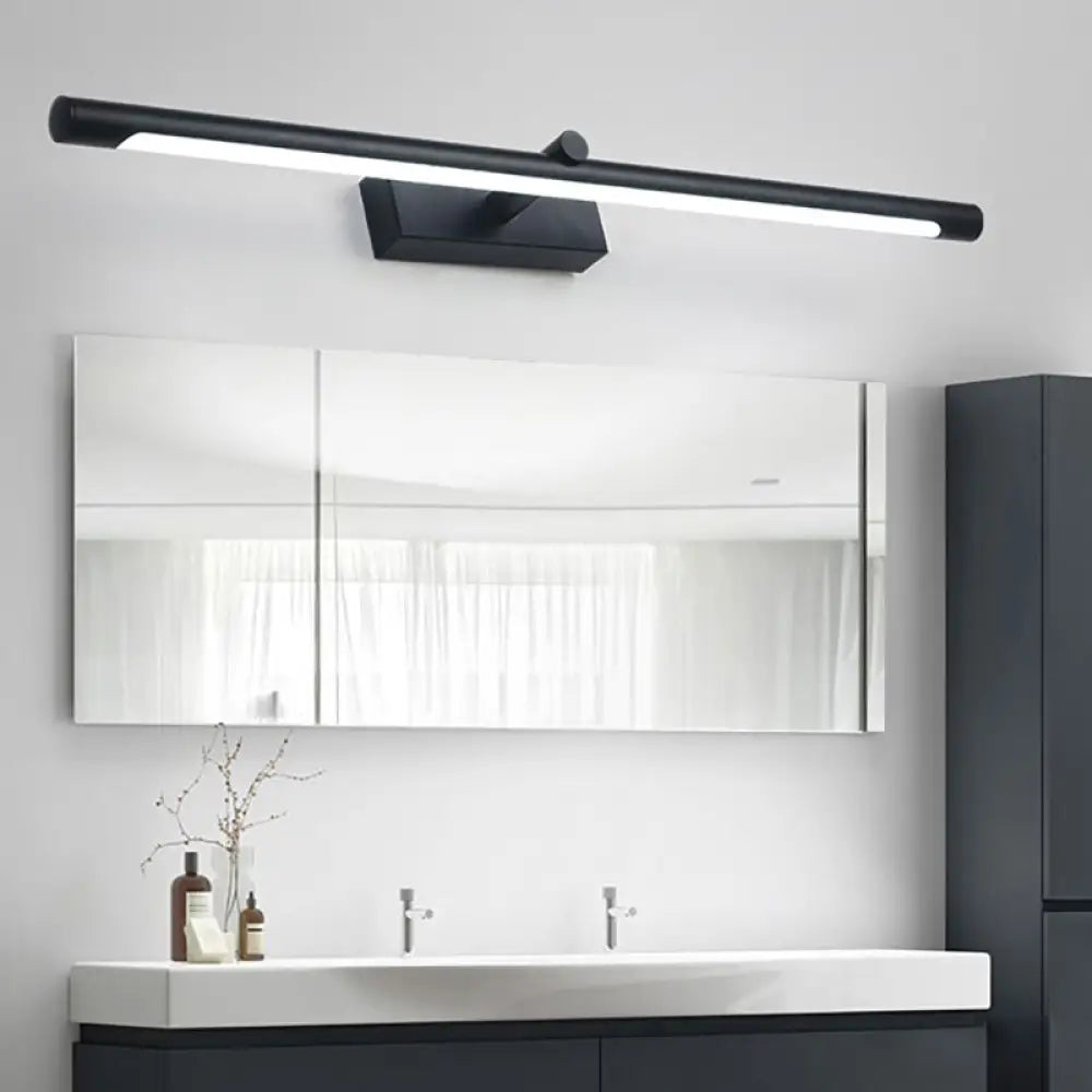 DecorBites™ Modern Metal Vanity Wall Sconce with LED Lighting, White/Black Finish in Various Widths and Light Tones
