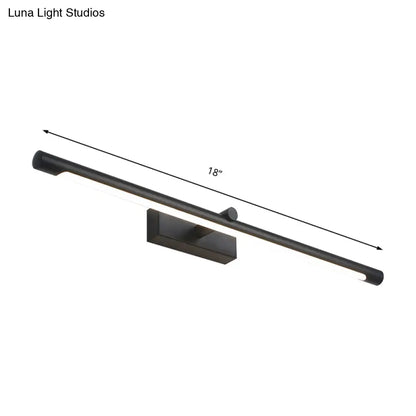 DecorBites™ Modern Metal Vanity Wall Sconce with LED Lighting, White/Black Finish in Various Widths and Light Tones