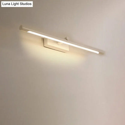 DecorBites™ Modern Metal Vanity Wall Sconce with LED Lighting, White/Black Finish in Various Widths and Light Tones
