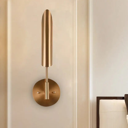 DecorBites™ Modern Metal Wall Lamp Sconce with Brass Finish LED Lighting - Tube Up-Down Wall Mount