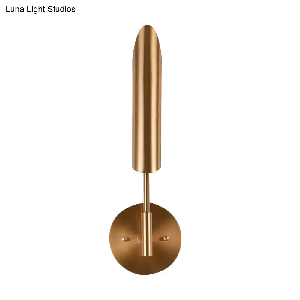 DecorBites™ Modern Metal Wall Lamp Sconce with Brass Finish LED Lighting - Tube Up-Down Wall Mount