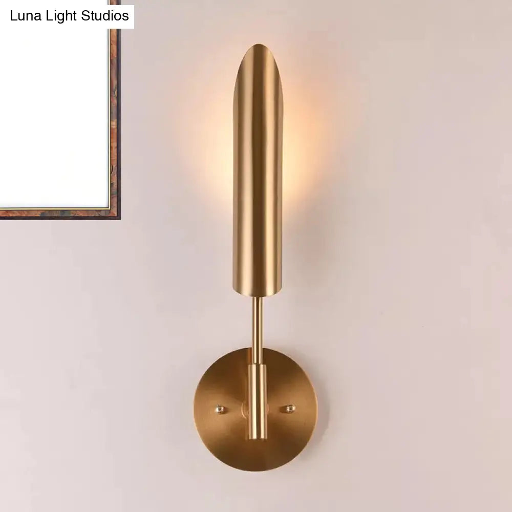 DecorBites™ Modern Metal Wall Lamp Sconce with Brass Finish LED Lighting - Tube Up-Down Wall Mount