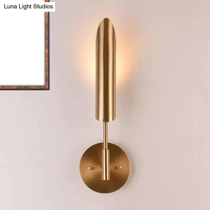 DecorBites™ Modern Metal Wall Lamp Sconce with Brass Finish LED Lighting - Tube Up-Down Wall Mount