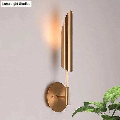 DecorBites™ Modern Metal Wall Lamp Sconce with Brass Finish LED Lighting - Tube Up-Down Wall Mount