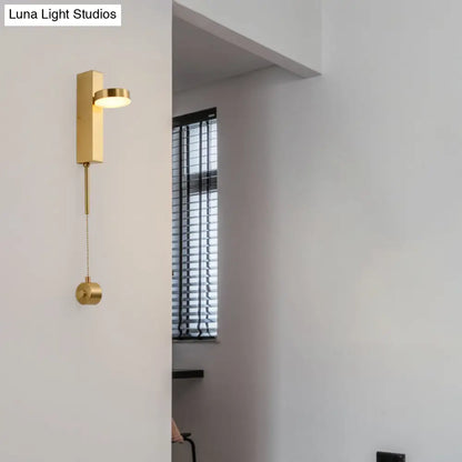 DecorBites™ Modern Metal Wall Sconce: 1-Bulb Brass LED Lighting in Warm/White Light