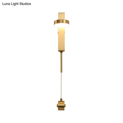 DecorBites™ Modern Metal Wall Sconce: 1-Bulb Brass LED Lighting in Warm/White Light